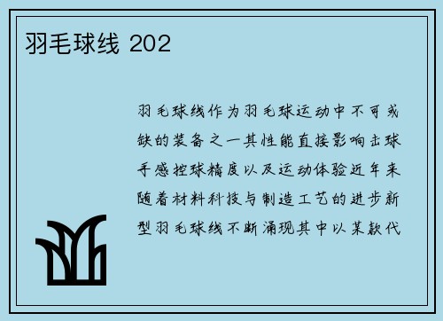 羽毛球线 202
